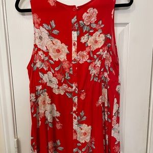 Baby doll style red floral tank